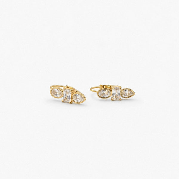 Trio Crystal Creolen – 18k vergoldet