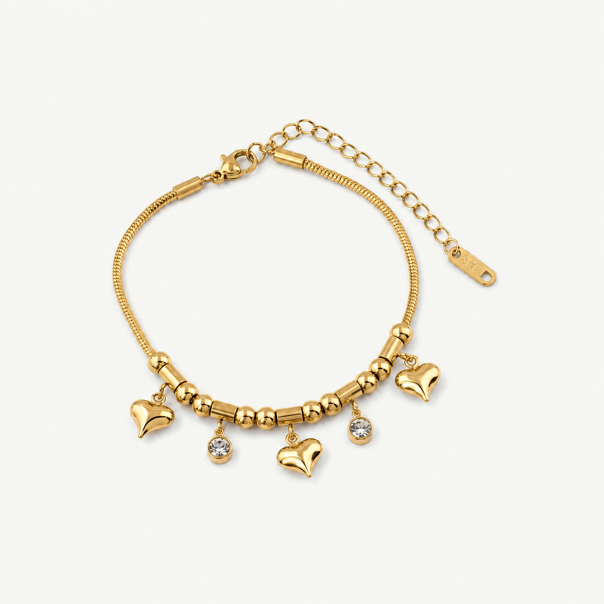 Triple Hearts Charm Bracelet