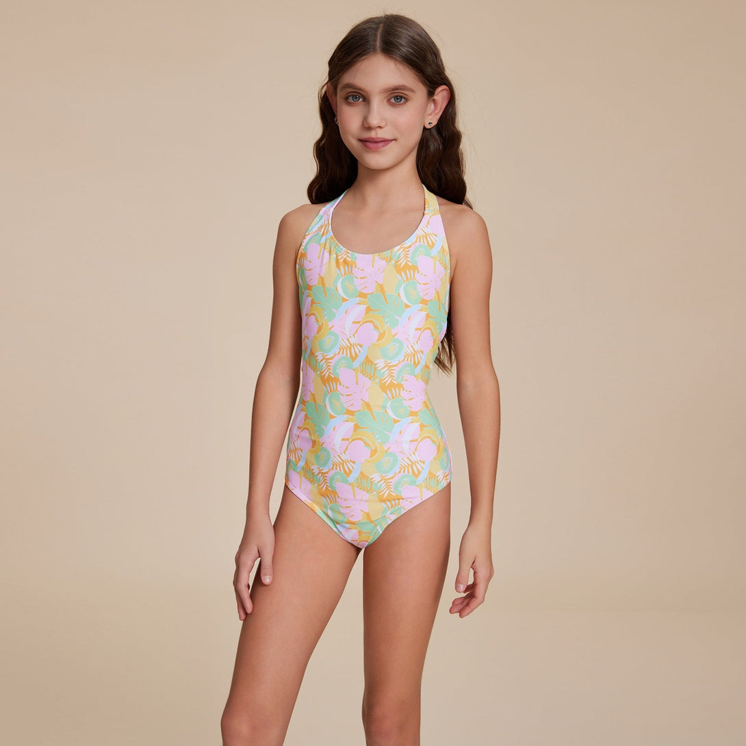 Tropical Floral One - Piece Swimsuit - Stylr