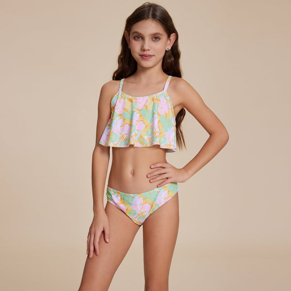 Tropical Ruffled Bikini - Stylr