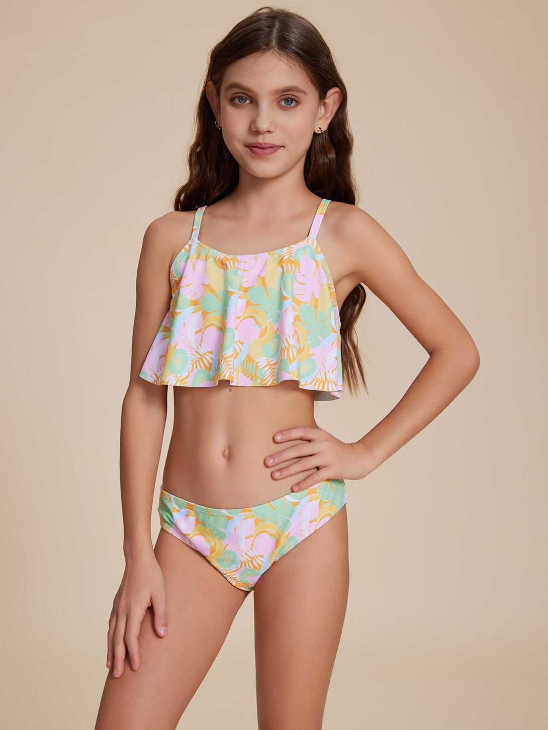 Tropical Ruffled Bikini - Stylr