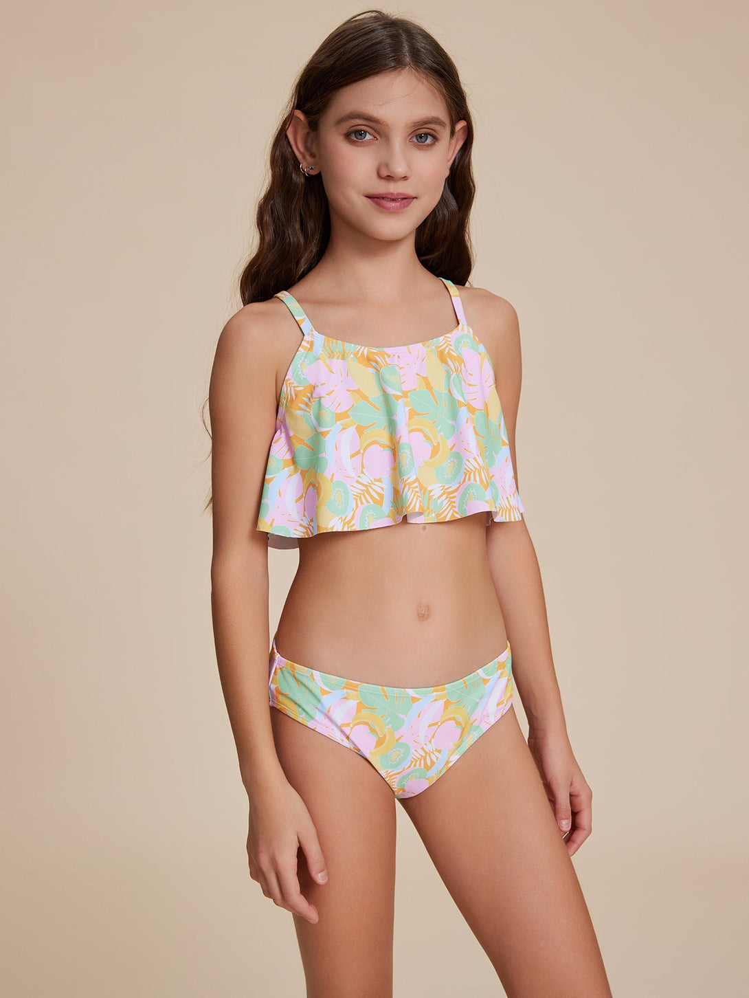 Tropical Ruffled Bikini - Stylr