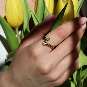 Meideya jewelry twin teardrop ring