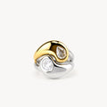 Meideya Two-Tone Pear Ring — Waterproof Chunky Stacker
