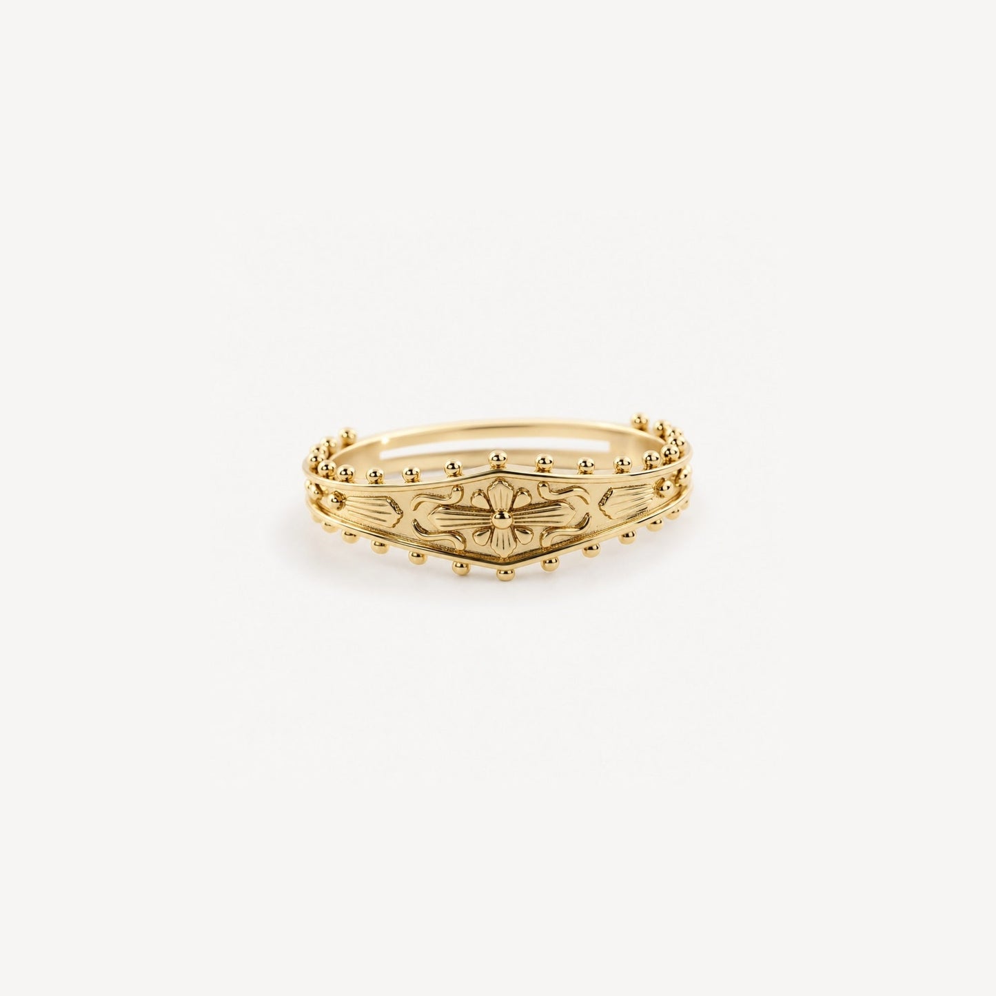 Viktorianischer gravierter Ring – Verstellbarer Vintage-Ring in Gold