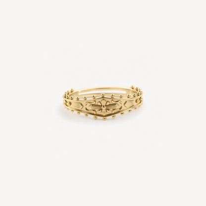 Viktorianischer gravierter Ring – Verstellbarer Vintage-Ring in Gold