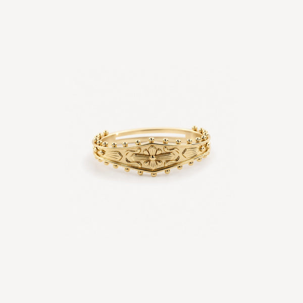Victorian Engraved Ring – Adjustable Gold Vintage