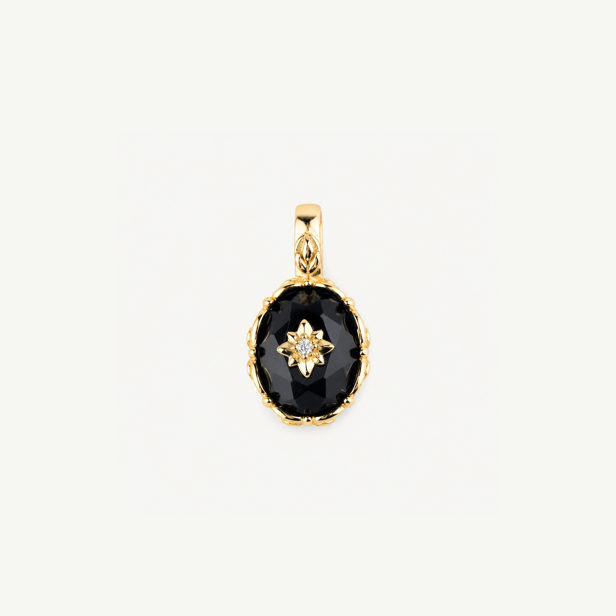 Vintage Black Onyx Starburst Charm