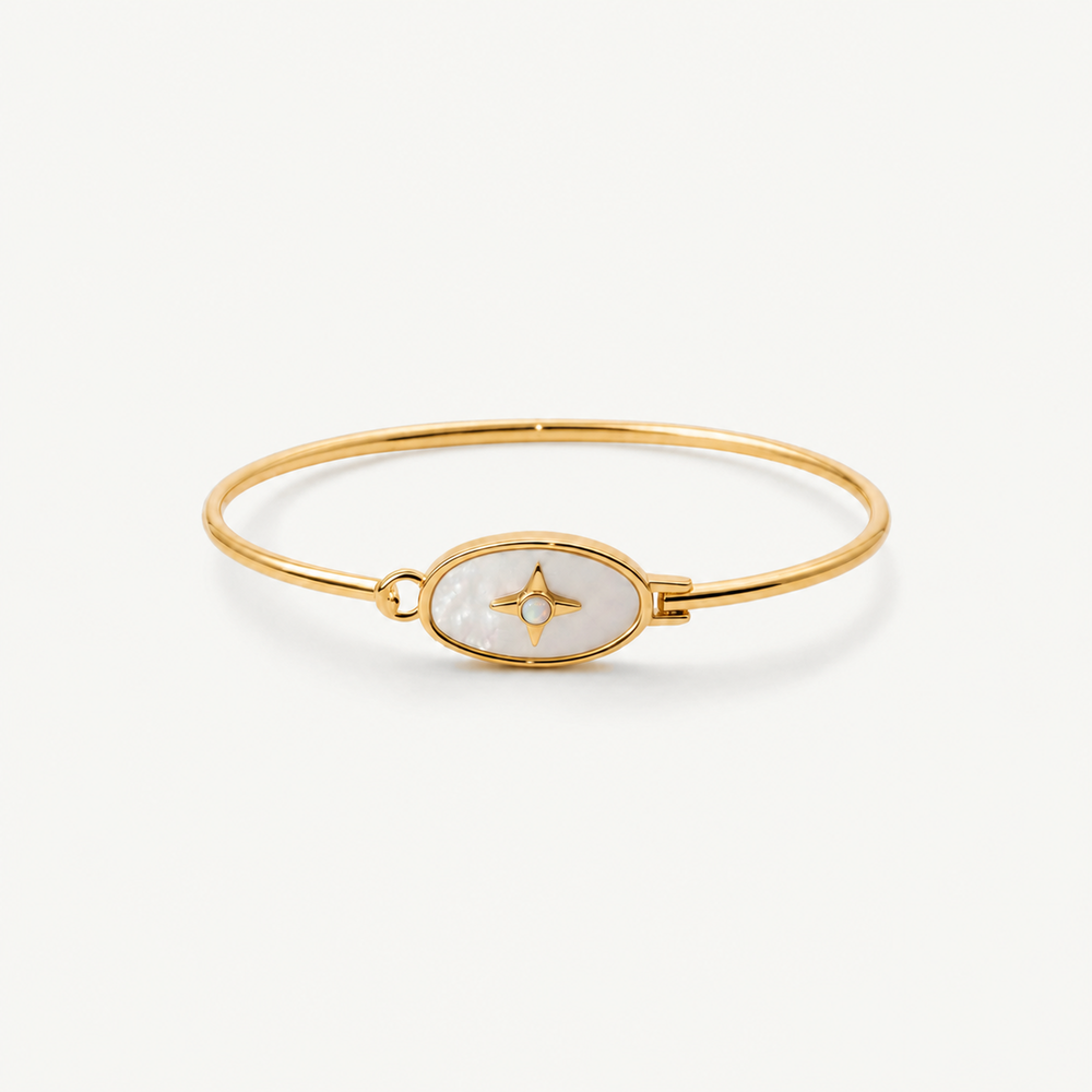 Gold Plated Vintage Celestial Bracelet with Pearl & Opal