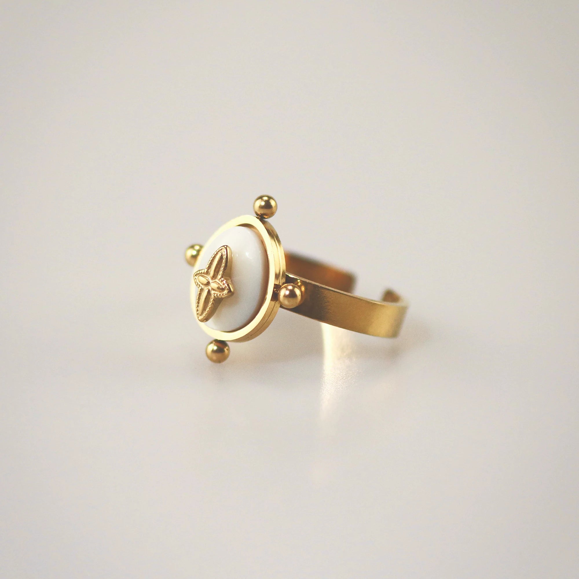 Meideya jewelry vintage mother of pearl ring