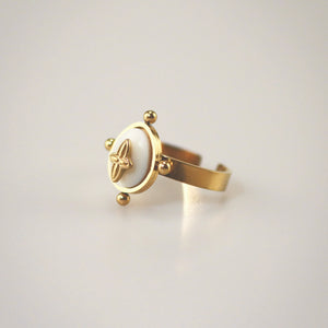 Meideya jewelry vintage mother of pearl ring