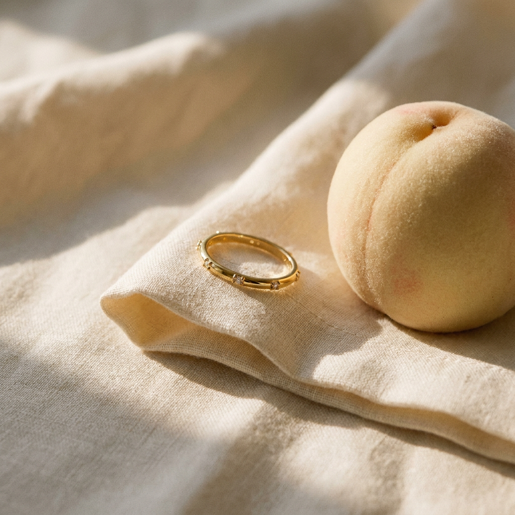 Vivi Thin Ring — 14k Gold Plated Stainless Steel with CZ — lifestyle