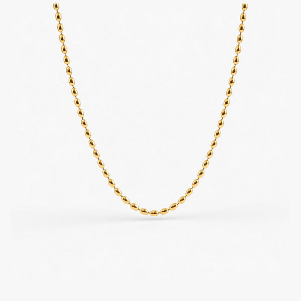 Rice Bead Necklace — Waterproof 18k Gold Plated