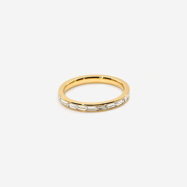 Crystal Slim Band Ring — Waterproof 18k Gold Stainless Steel