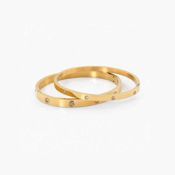 Dainty Bangle Bracelet — Waterproof 18k Gold Plated