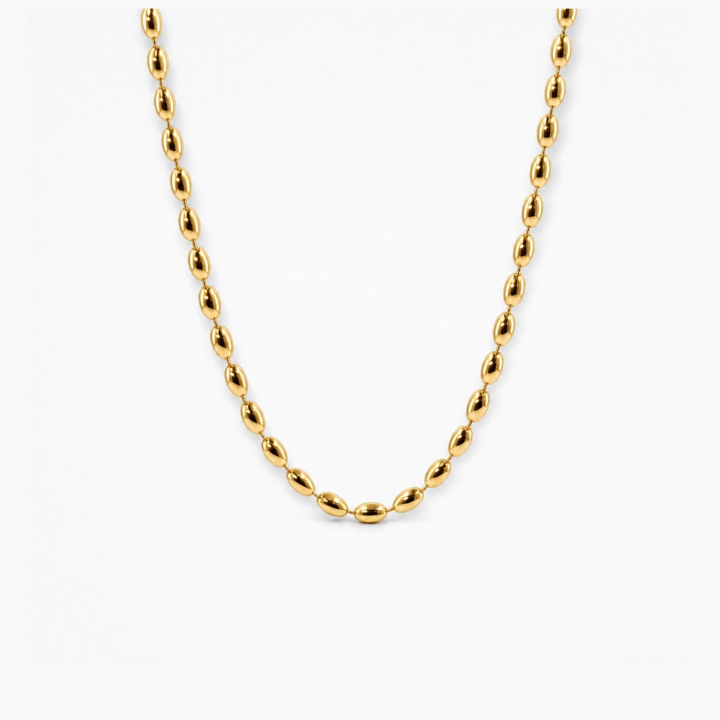 Zarte Reiskorn-Kette — wasserfest, 4 mm Gold