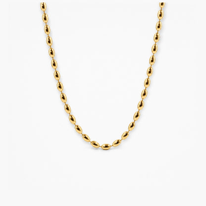 Zarte Reiskorn-Kette — wasserfest, 4 mm Gold