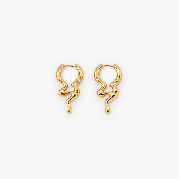 Gold Dripping Hoop Earrings — Waterproof Hypoallergenic 316L