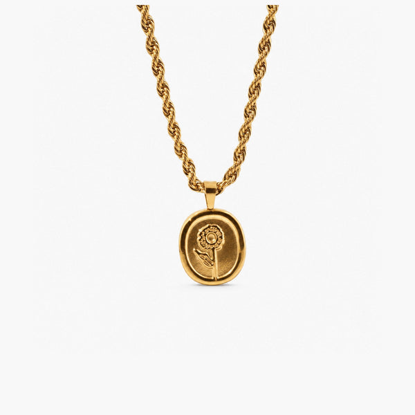 Flower Pendant Necklace — Waterproof Gold, for Women