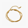 Mehrlagiges Schlangenketten-Armband — wasserfester, vergoldeter Edelstahl