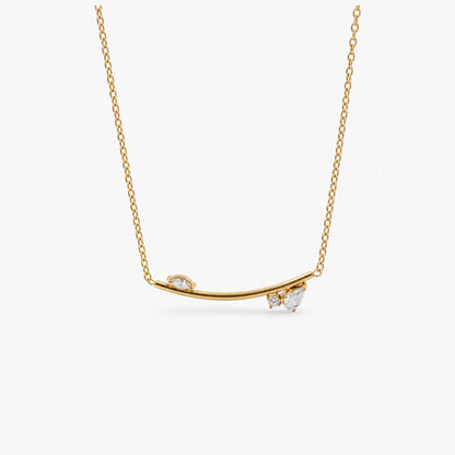 Faye Sparkling Curved Bar Necklace