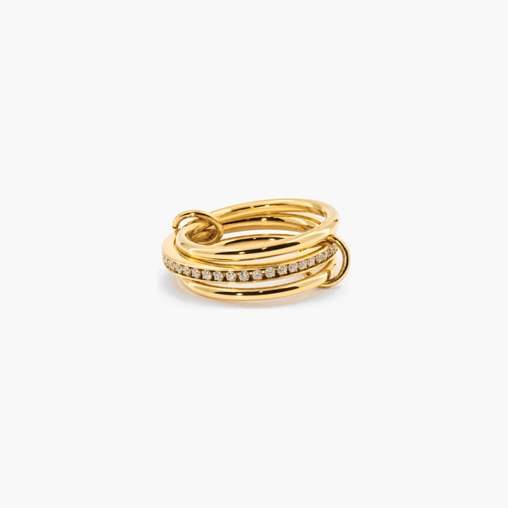 Gold Stacking Ring with Zircon Stones