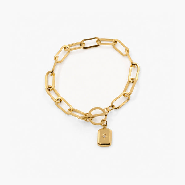Dainty Gold Starburst Bracelet — Waterproof 18k Plated