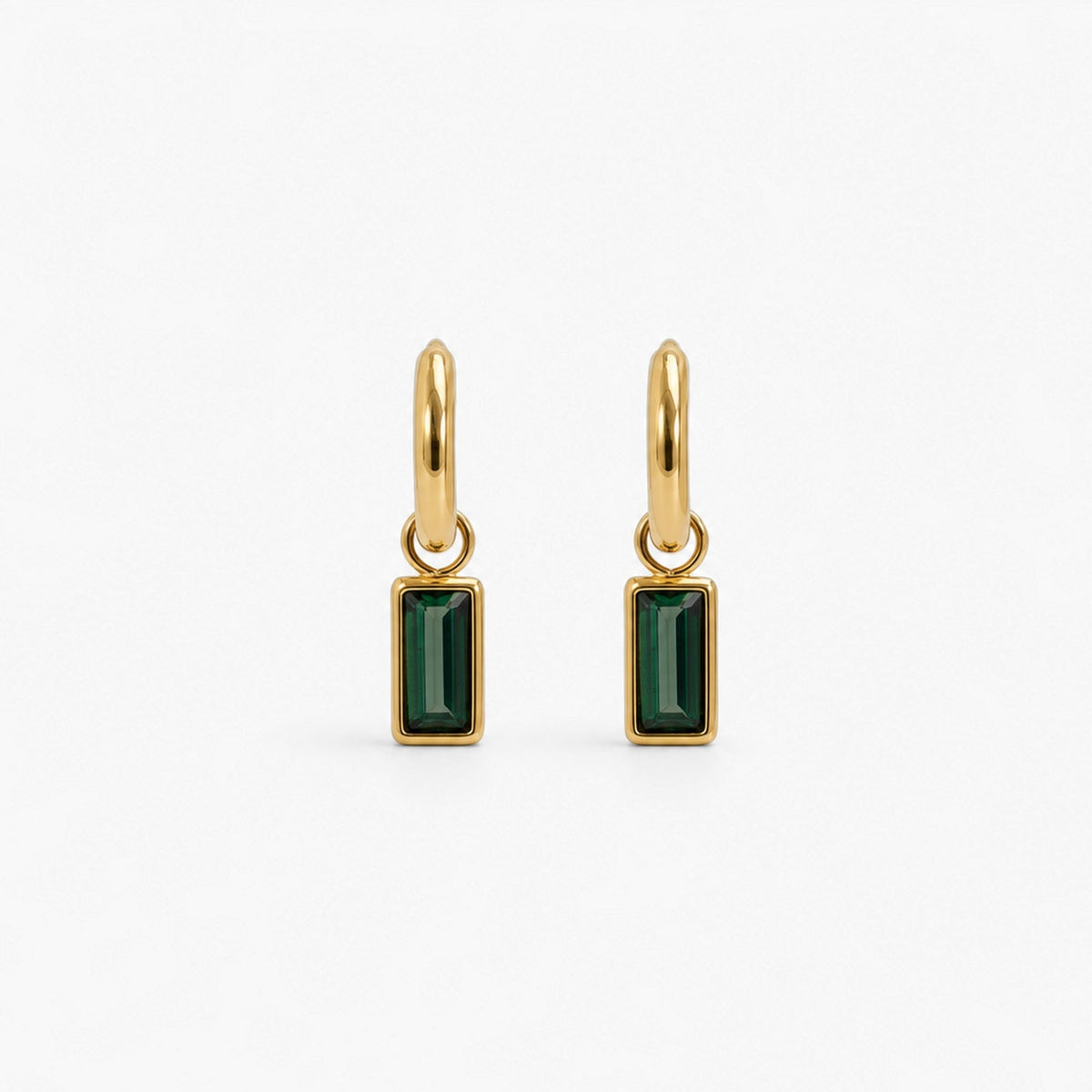 Green Sparkle Hoop Earrings