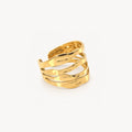Gehämmerter mehrreihiger Ring — Wasserfestes 18k Gold Edelstahl