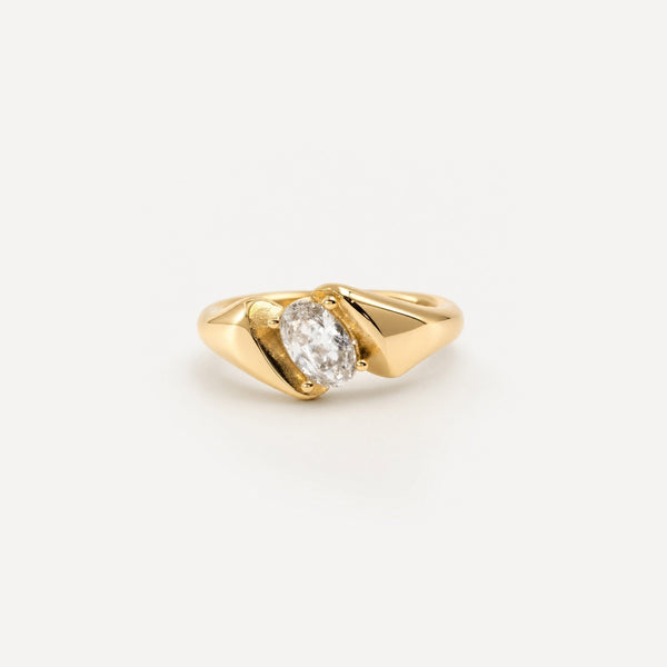 Oval Bypass Wrap Ring — Waterproof Gold