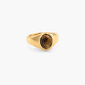 Tigerauge-Ring — Wasserfester, 18k vergoldeter Edelstahl