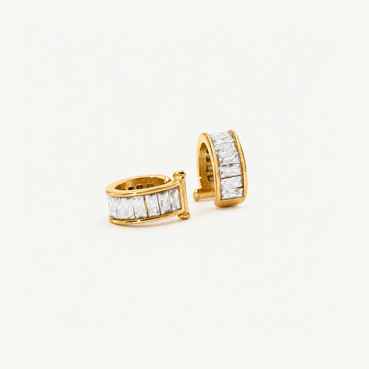 White Baguette Ear Cuff