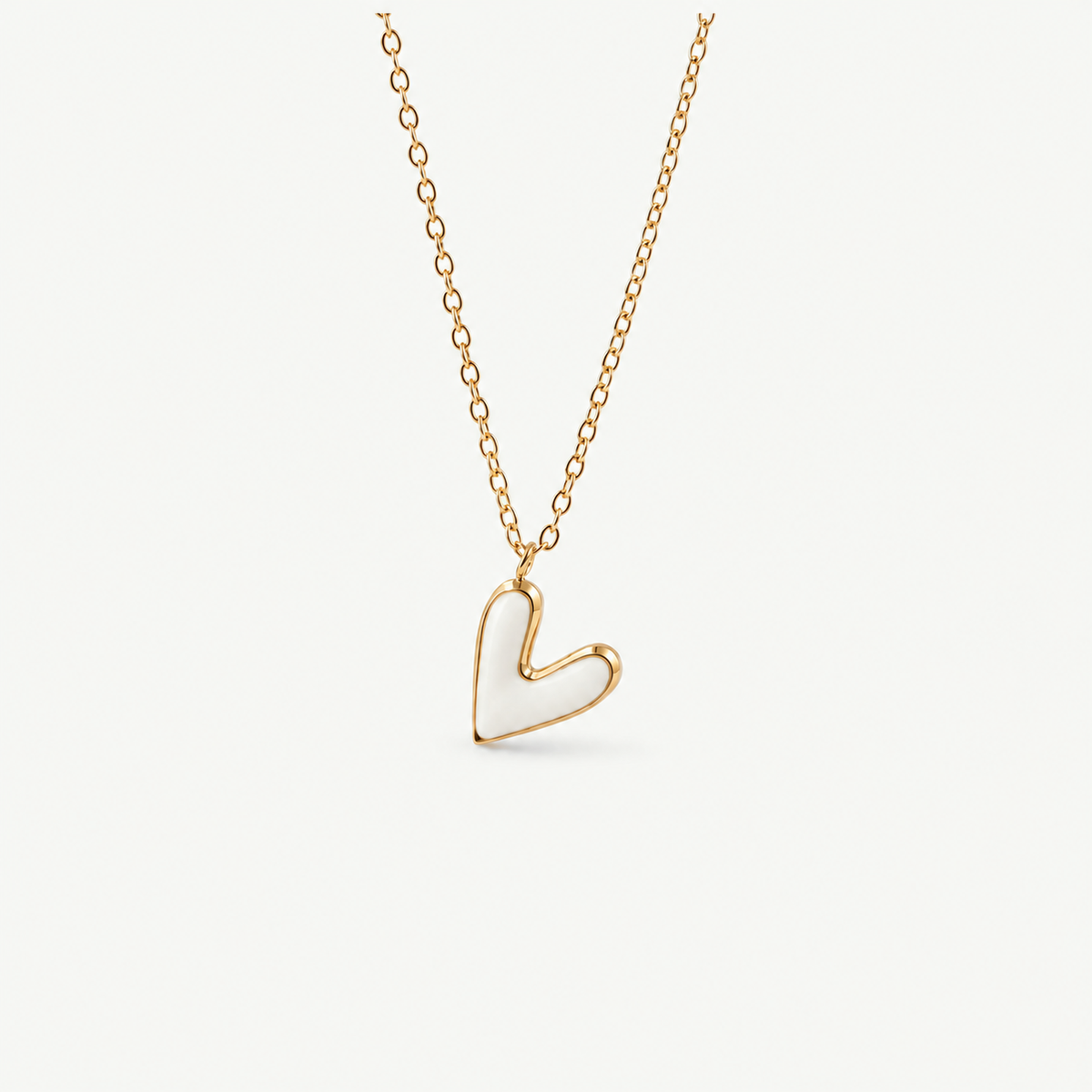 White Heart Necklace