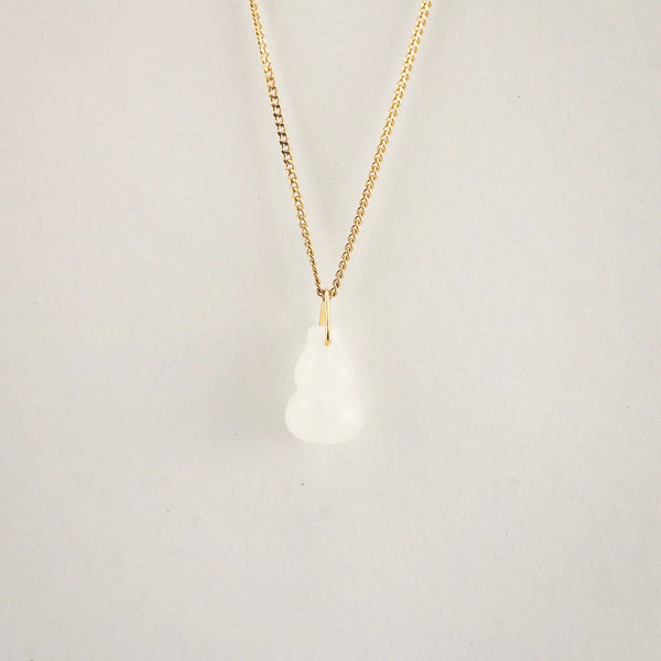 White Jade Gourd Necklace – 18K Gold Plated