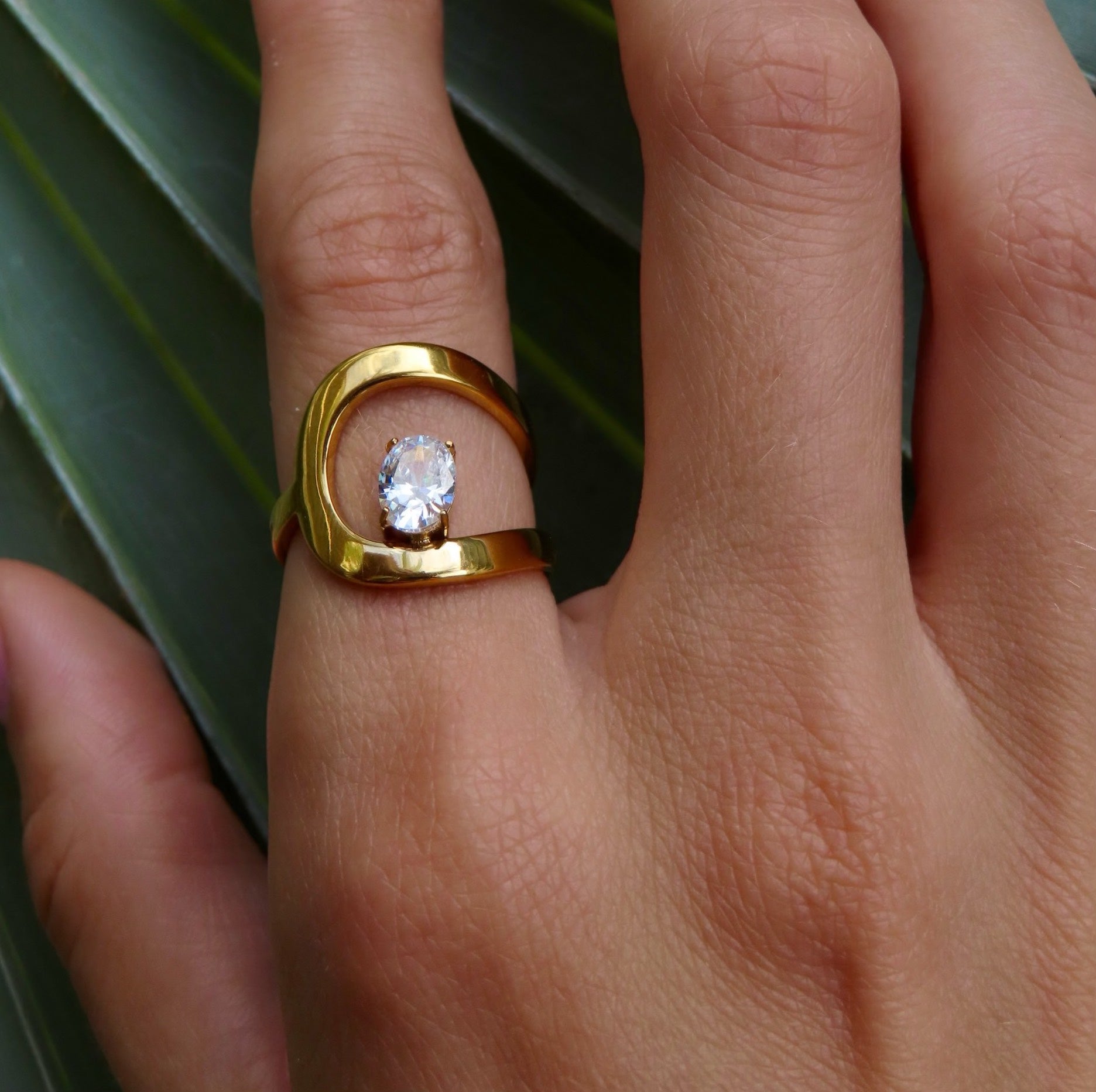 white stone ring