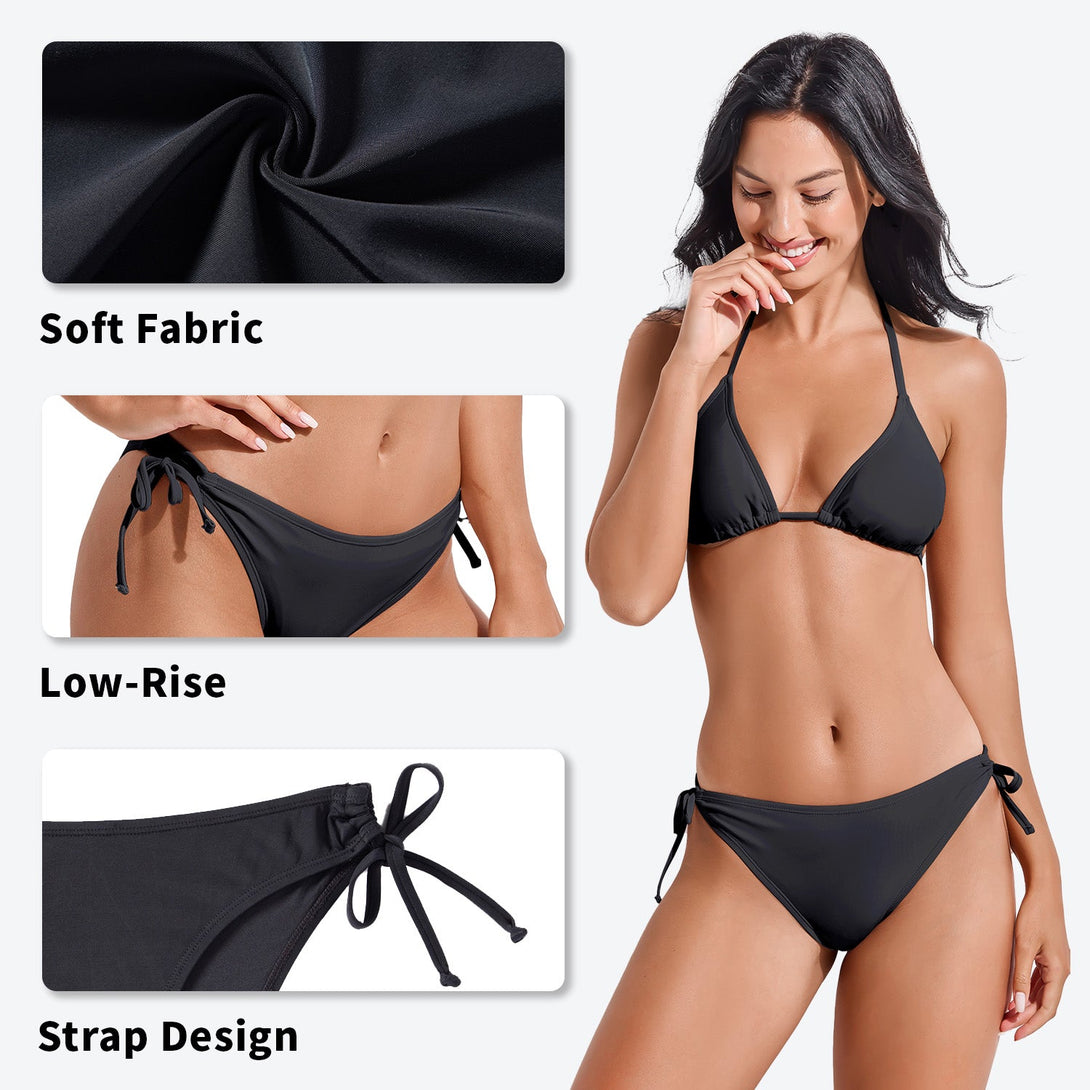 Women's Classic Bikini Swimsuit with Tie - Side Bottoms - Stylr