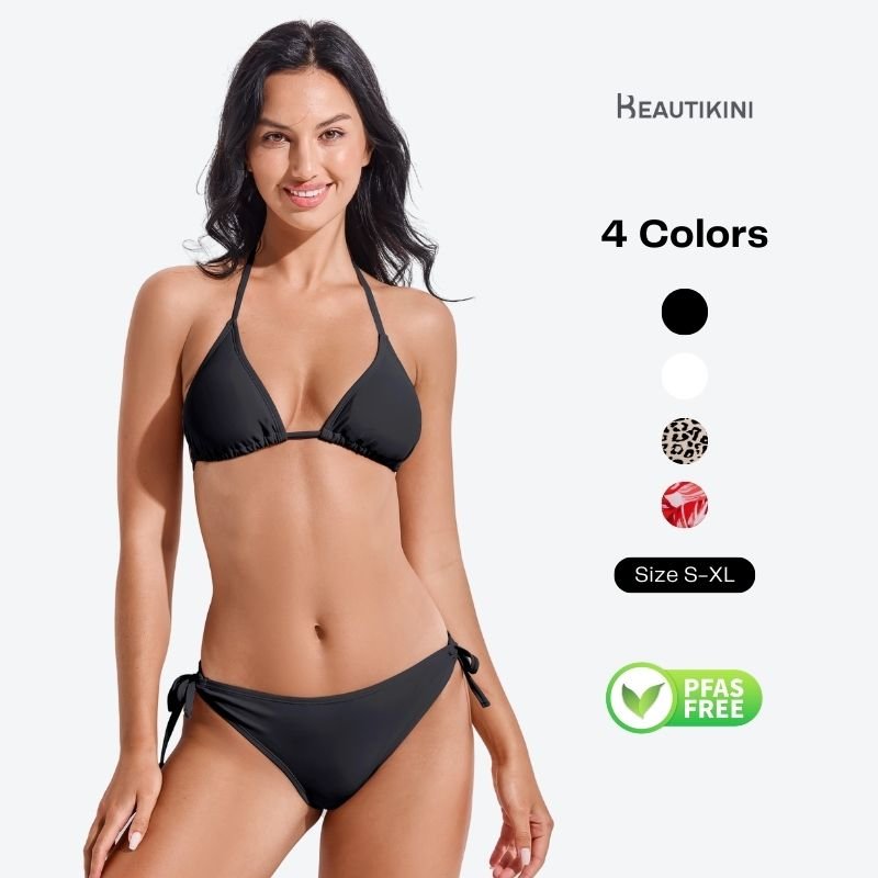 Women's Classic Bikini Swimsuit with Tie - Side Bottoms - Stylr