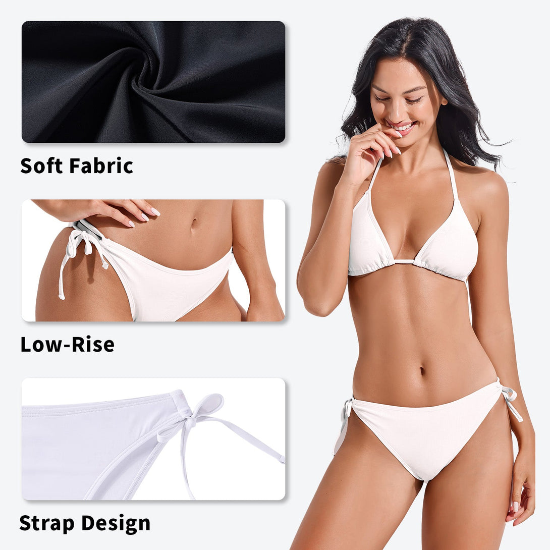 Women's Classic Bikini Swimsuit with Tie - Side Bottoms - Stylr