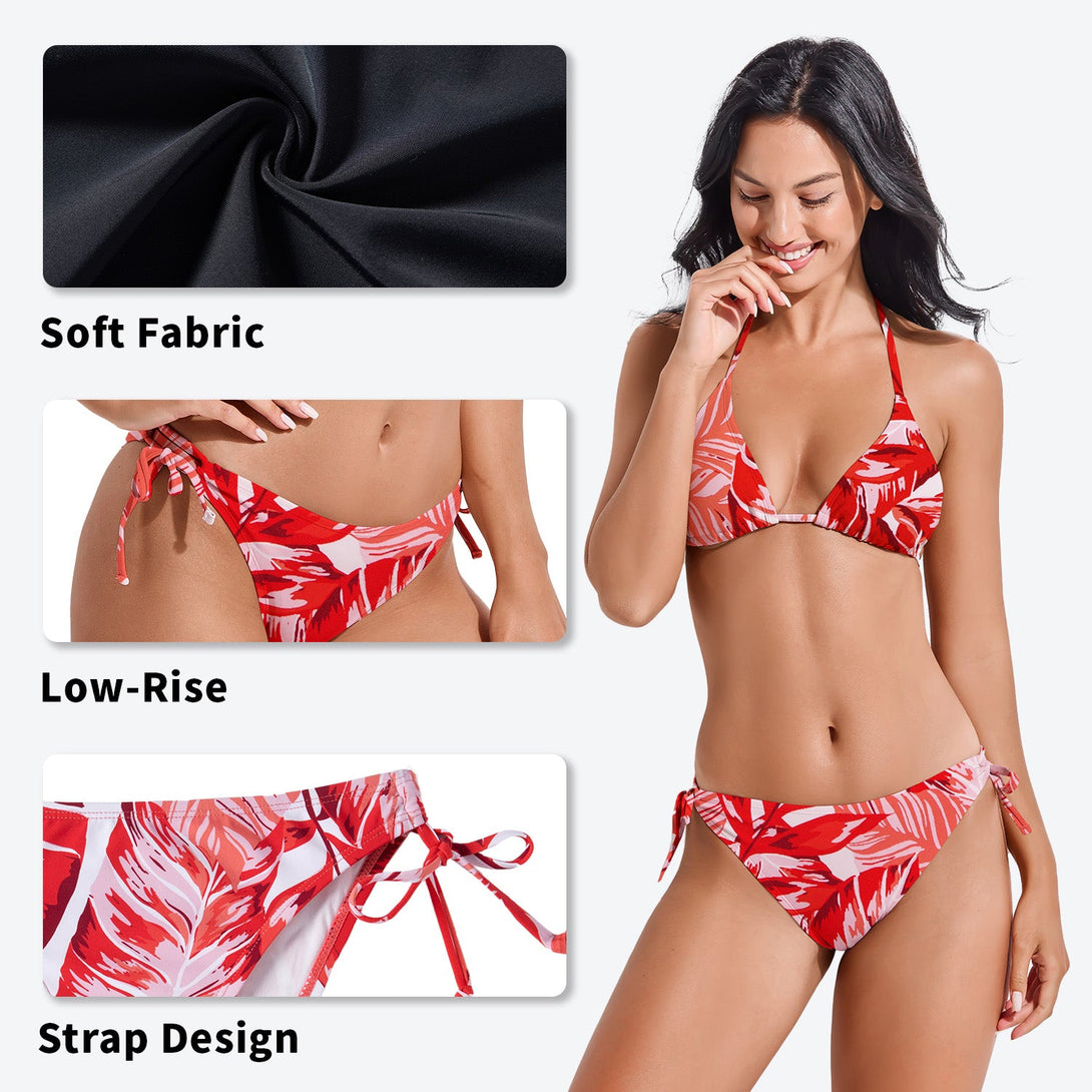 Women's Classic Bikini Swimsuit with Tie - Side Bottoms - Stylr