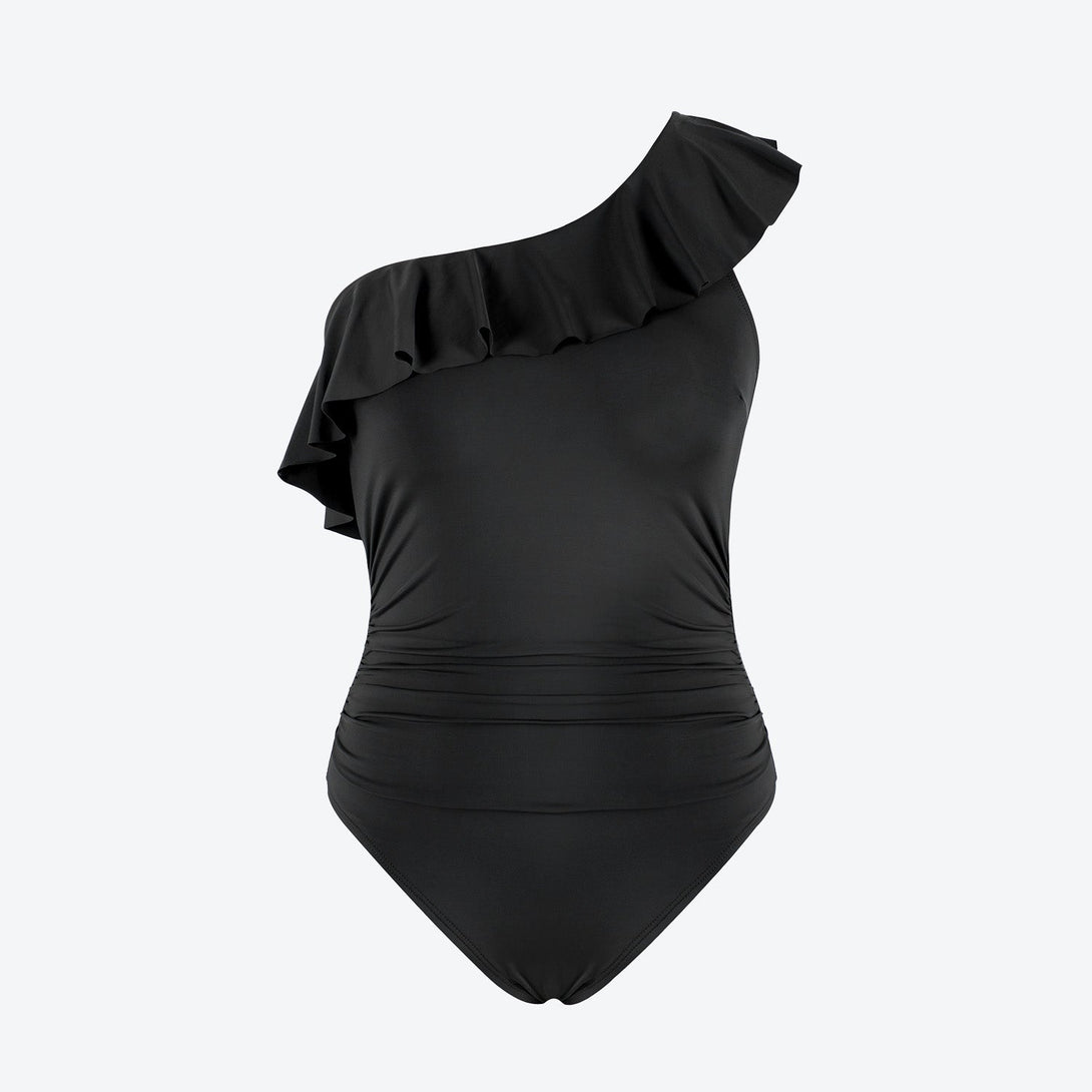Women's One - Piece Swimsuit with Ruffle Detail - Stylr
