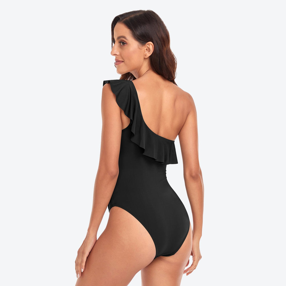 Women's One - Piece Swimsuit with Ruffle Detail - Stylr