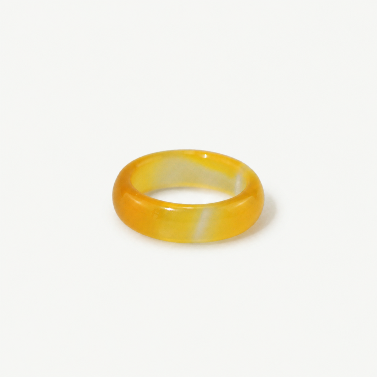Yellow Jade Band Ring