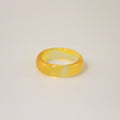 Meideya Yellow Jade Band Ring — 3mm Stackable Gemstone Ring