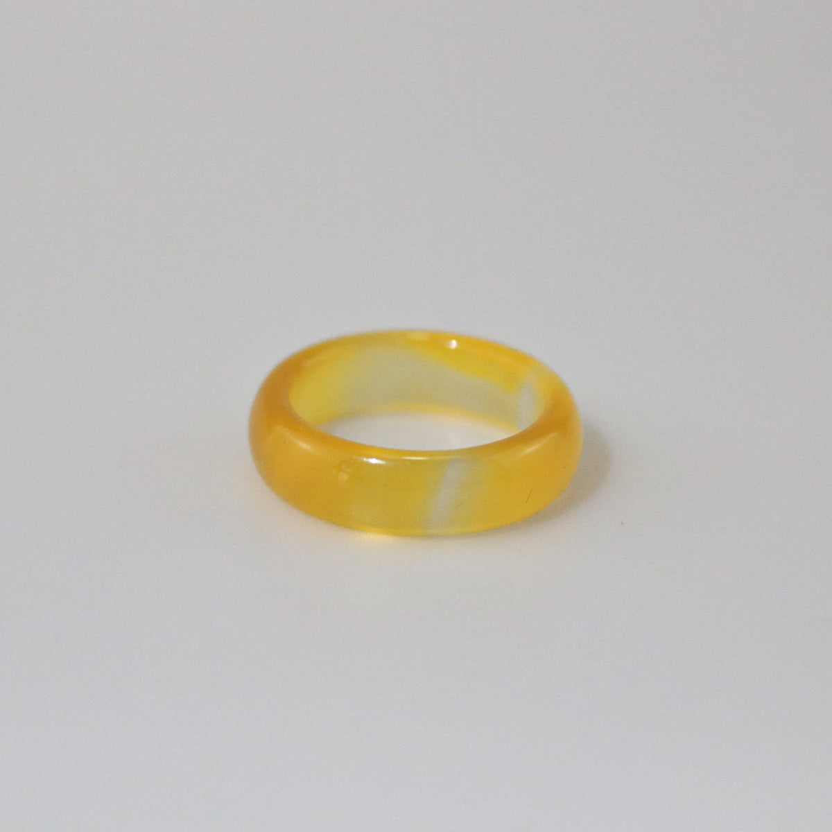 Yellow Jade Band Ring, waterproof