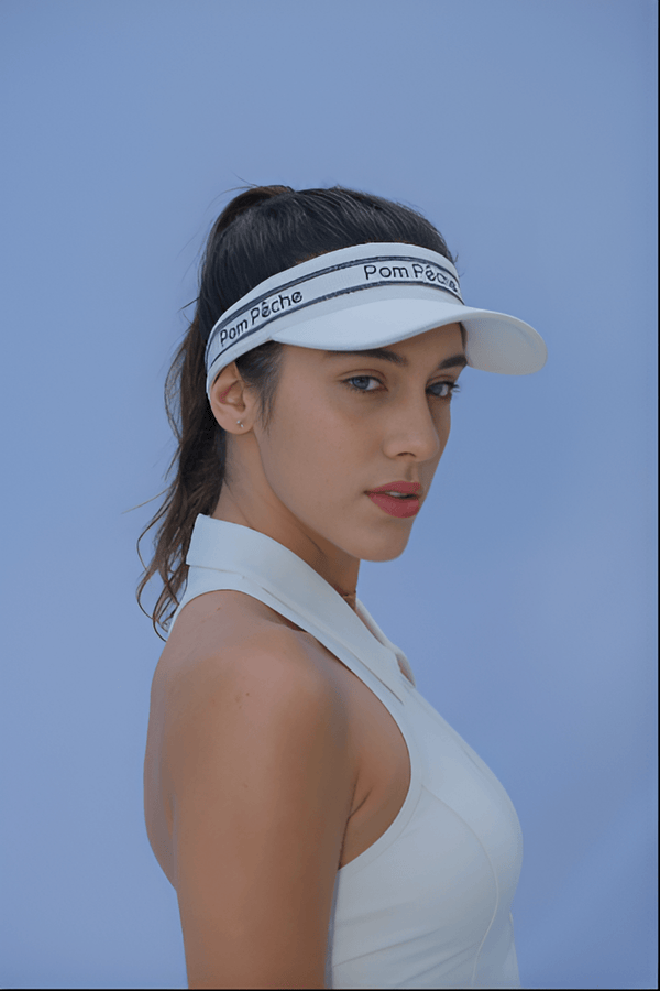 Zoe White Adjustable Visor Cap Hat - Stylr